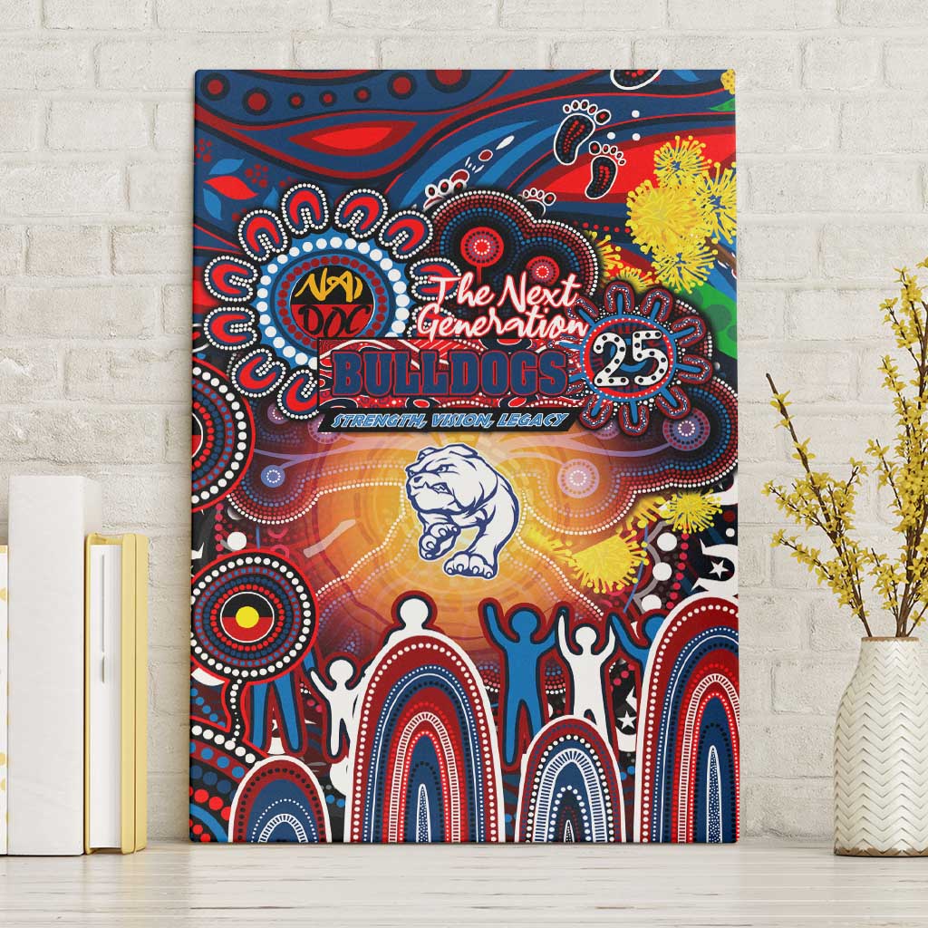 NAIDOC Week 2025 Bulldogs Football Canvas Wall Art Aboriginal Dot Painting