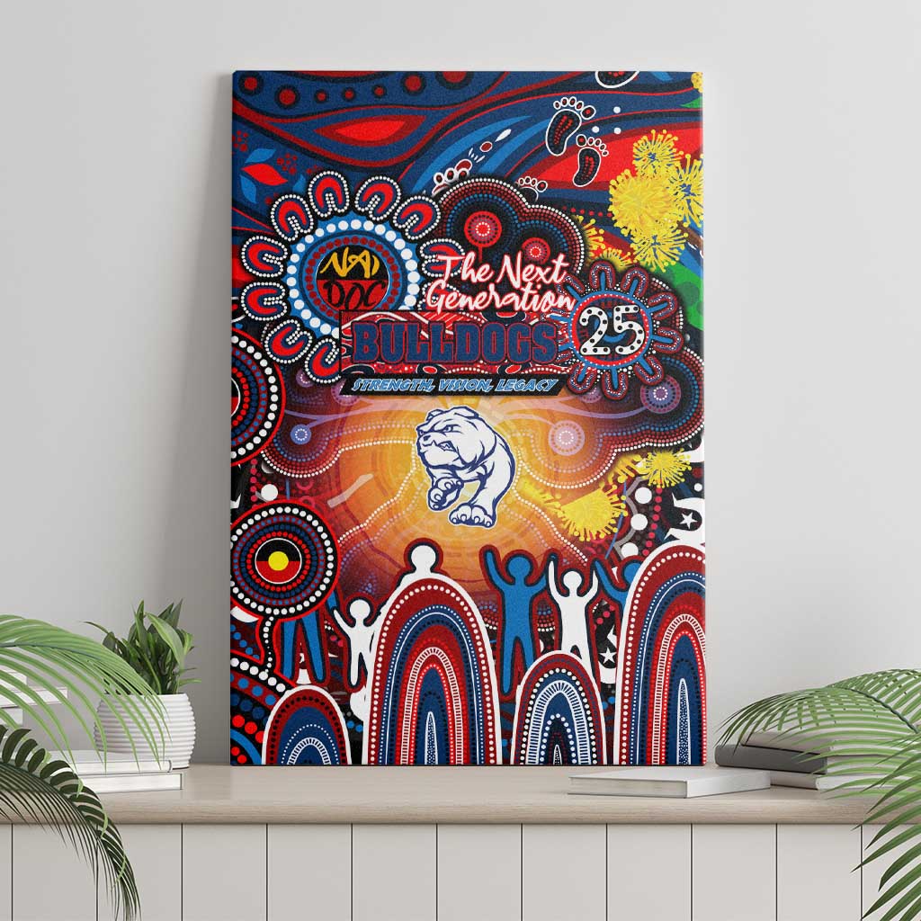 NAIDOC Week 2025 Bulldogs Football Canvas Wall Art Aboriginal Dot Painting