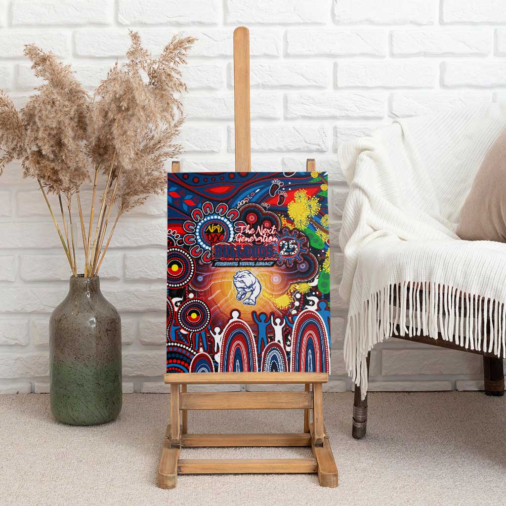 NAIDOC Week 2025 Bulldogs Football Canvas Wall Art Aboriginal Dot Painting