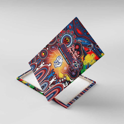 NAIDOC Week 2025 Bulldogs Football Canvas Wall Art Aboriginal Dot Painting