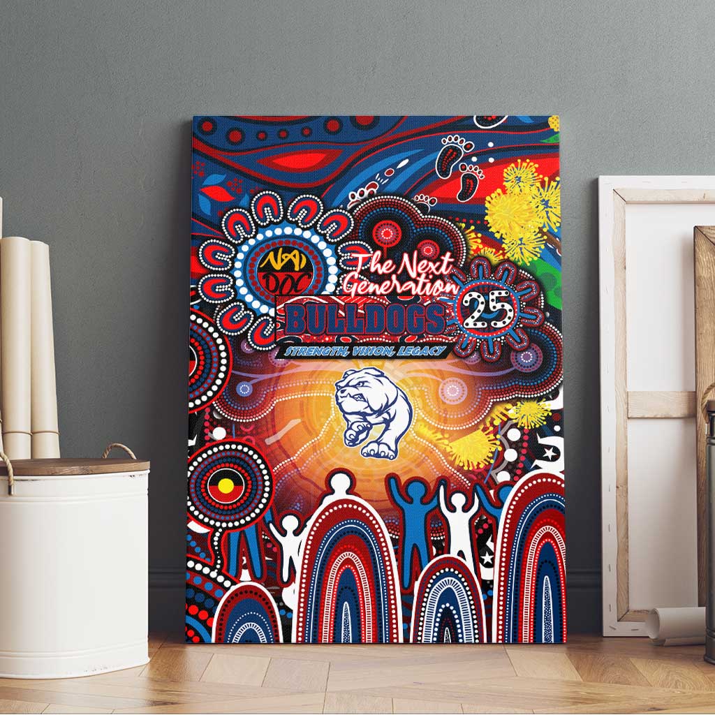 NAIDOC Week 2025 Bulldogs Football Canvas Wall Art Aboriginal Dot Painting