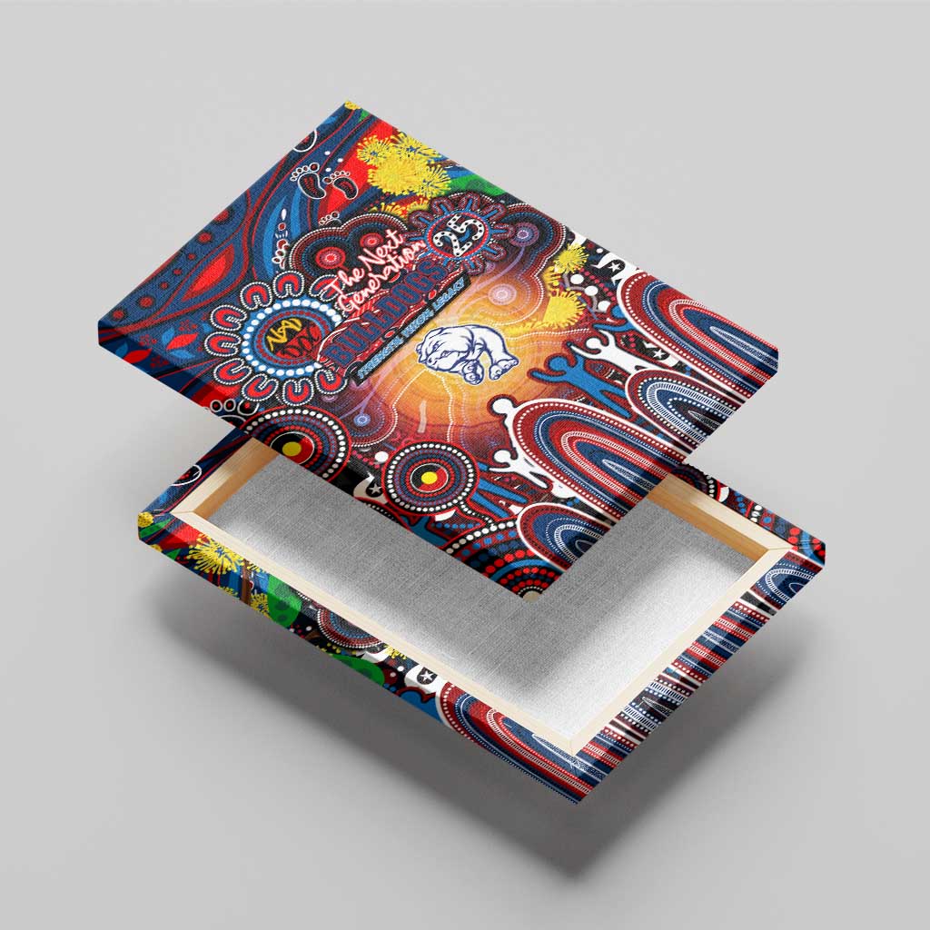 NAIDOC Week 2025 Bulldogs Football Canvas Wall Art Aboriginal Dot Painting