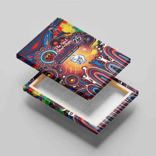 NAIDOC Week 2025 Bulldogs Football Canvas Wall Art Aboriginal Dot Painting