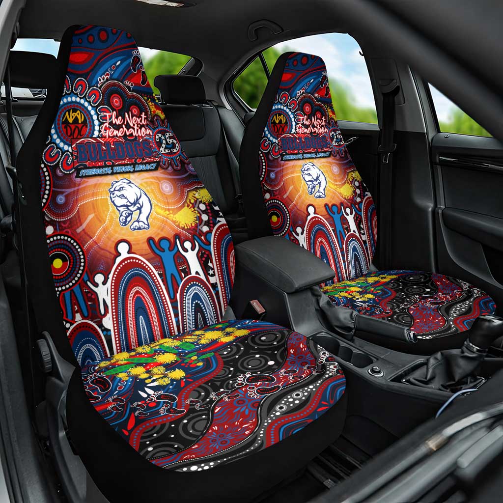 NAIDOC Week 2025 Bulldogs Football Car Seat Cover Aboriginal Dot Painting