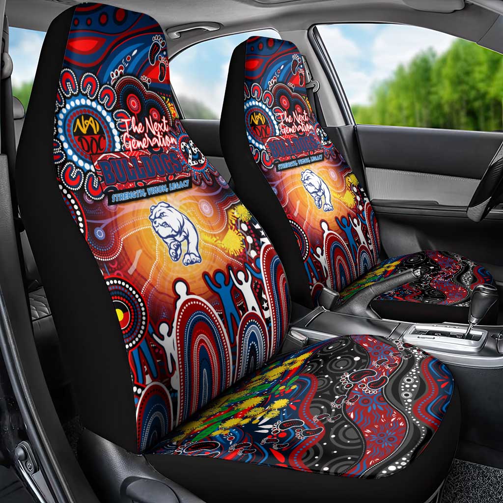 NAIDOC Week 2025 Bulldogs Football Car Seat Cover Aboriginal Dot Painting