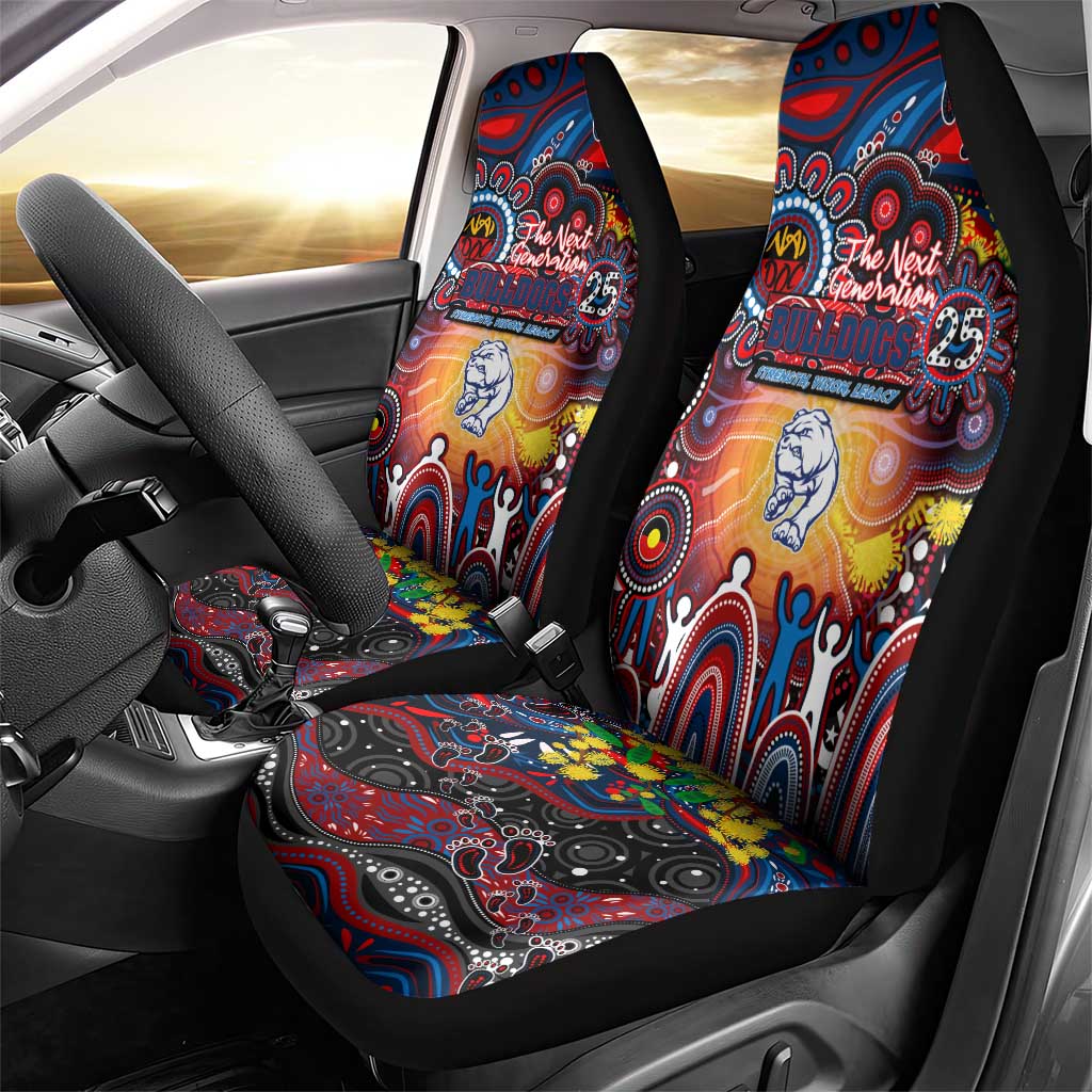 NAIDOC Week 2025 Bulldogs Football Car Seat Cover Aboriginal Dot Painting