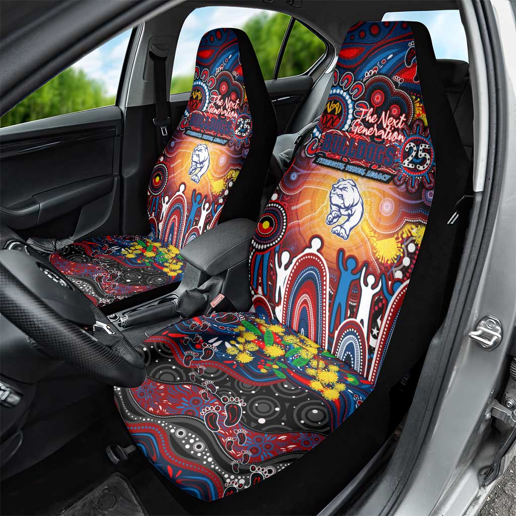 NAIDOC Week 2025 Bulldogs Football Car Seat Cover Aboriginal Dot Painting