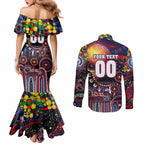 Personalised NAIDOC Week 2025 Bulldogs Football Couples Matching Mermaid Dress and Long Sleeve Button Shirt Aboriginal Dot Painting