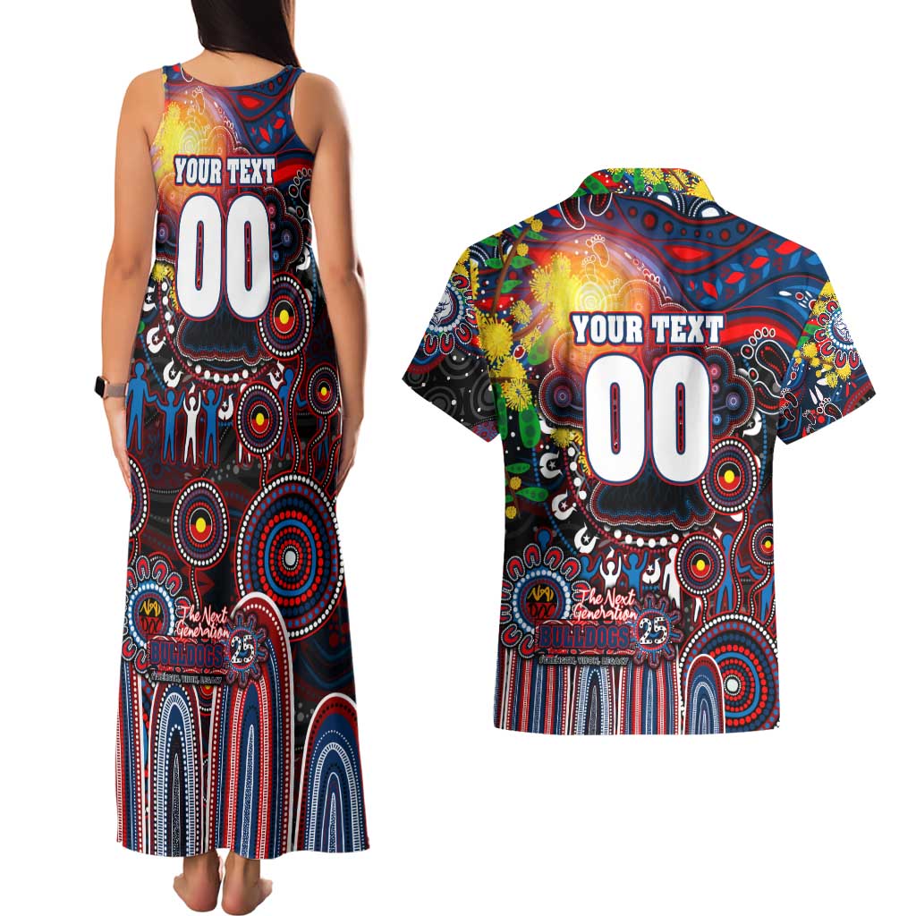 Personalised NAIDOC Week 2025 Bulldogs Football Couples Matching Tank Maxi Dress and Hawaiian Shirt Aboriginal Dot Painting