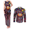 Personalised NAIDOC Week 2025 Bulldogs Football Couples Matching Tank Maxi Dress and Long Sleeve Button Shirt Aboriginal Dot Painting