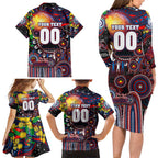 Personalised NAIDOC Week 2025 Bulldogs Football Family Matching Long Sleeve Bodycon Dress and Hawaiian Shirt Aboriginal Dot Painting
