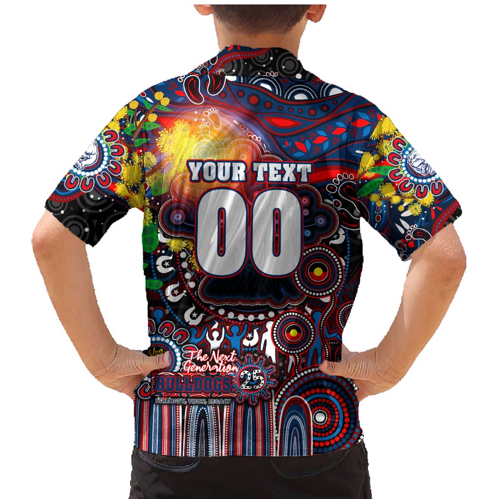 Personalised NAIDOC Week 2025 Bulldogs Football Family Matching Mermaid Dress and Hawaiian Shirt Aboriginal Dot Painting