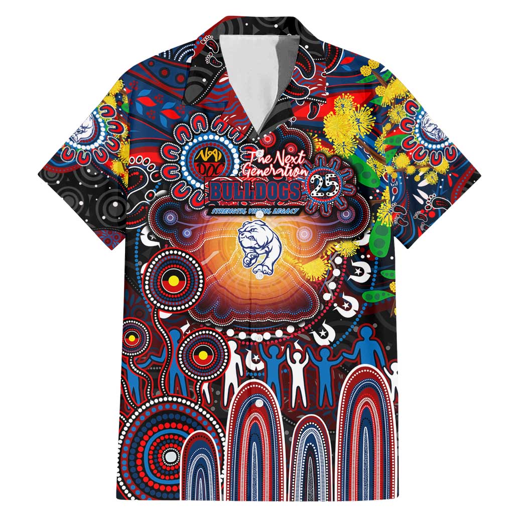 Personalised NAIDOC Week 2025 Bulldogs Football Family Matching Mermaid Dress and Hawaiian Shirt Aboriginal Dot Painting