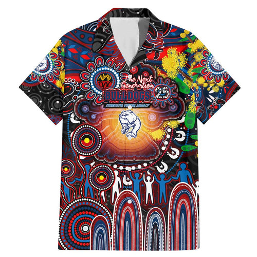 Personalised NAIDOC Week 2025 Bulldogs Football Family Matching Mermaid Dress and Hawaiian Shirt Aboriginal Dot Painting
