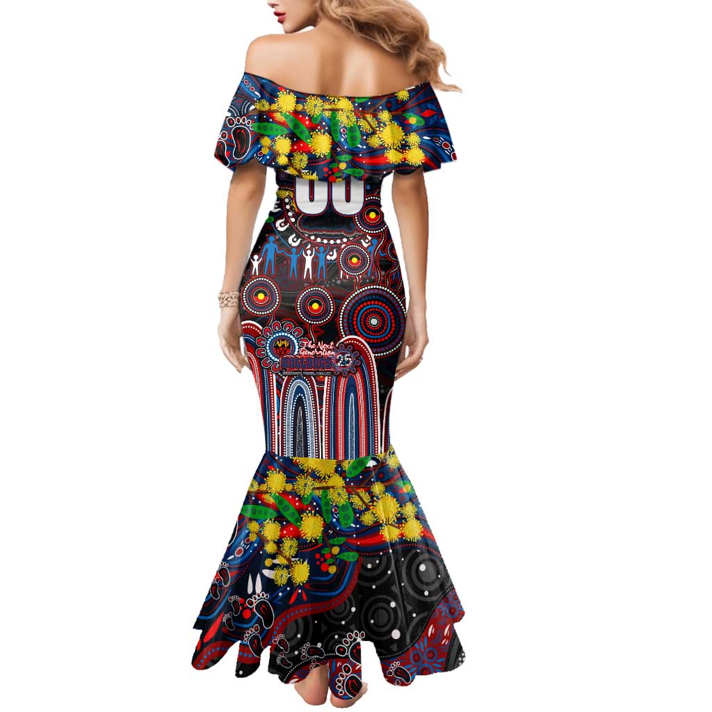 Personalised NAIDOC Week 2025 Bulldogs Football Family Matching Mermaid Dress and Hawaiian Shirt Aboriginal Dot Painting