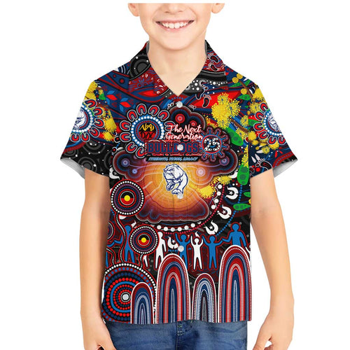 Personalised NAIDOC Week 2025 Bulldogs Football Family Matching Mermaid Dress and Hawaiian Shirt Aboriginal Dot Painting