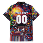 Personalised NAIDOC Week 2025 Bulldogs Football Family Matching Off The Shoulder Long Sleeve Dress and Hawaiian Shirt Aboriginal Dot Painting