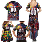 Personalised NAIDOC Week 2025 Bulldogs Football Family Matching Summer Maxi Dress and Hawaiian Shirt Aboriginal Dot Painting