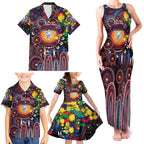 Personalised NAIDOC Week 2025 Bulldogs Football Family Matching Tank Maxi Dress and Hawaiian Shirt Aboriginal Dot Painting