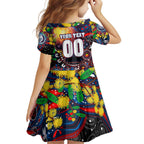 Personalised NAIDOC Week 2025 Bulldogs Football Family Matching Tank Maxi Dress and Hawaiian Shirt Aboriginal Dot Painting