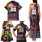 Personalised NAIDOC Week 2025 Bulldogs Football Family Matching Tank Maxi Dress and Hawaiian Shirt Aboriginal Dot Painting