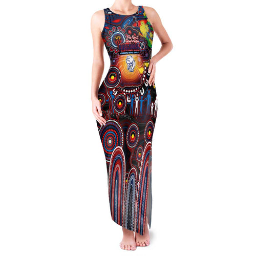 Personalised NAIDOC Week 2025 Bulldogs Football Family Matching Tank Maxi Dress and Hawaiian Shirt Aboriginal Dot Painting