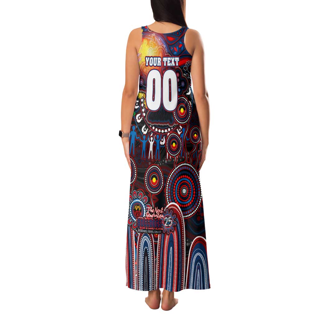 Personalised NAIDOC Week 2025 Bulldogs Football Family Matching Tank Maxi Dress and Hawaiian Shirt Aboriginal Dot Painting