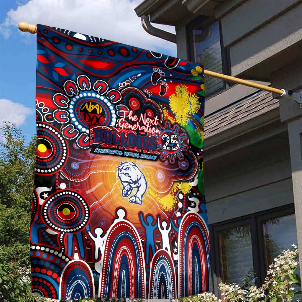 NAIDOC Week 2025 Bulldogs Football Garden Flag Aboriginal Dot Painting