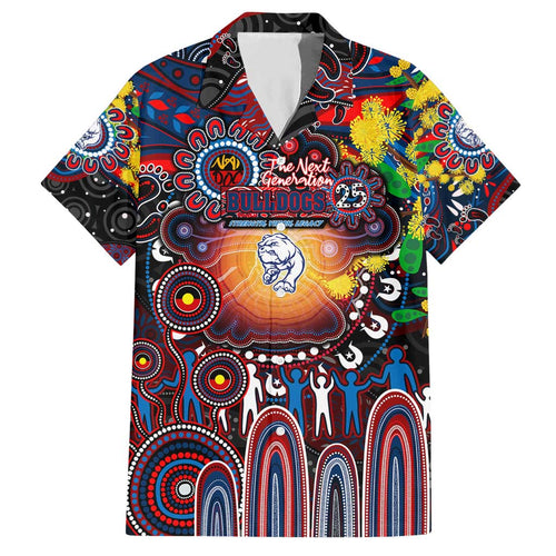 Personalised NAIDOC Week 2025 Bulldogs Football Hawaiian Shirt Aboriginal Dot Painting