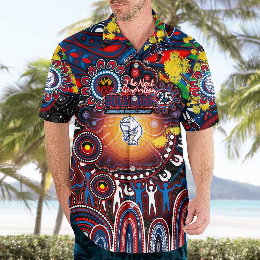 Personalised NAIDOC Week 2025 Bulldogs Football Hawaiian Shirt Aboriginal Dot Painting