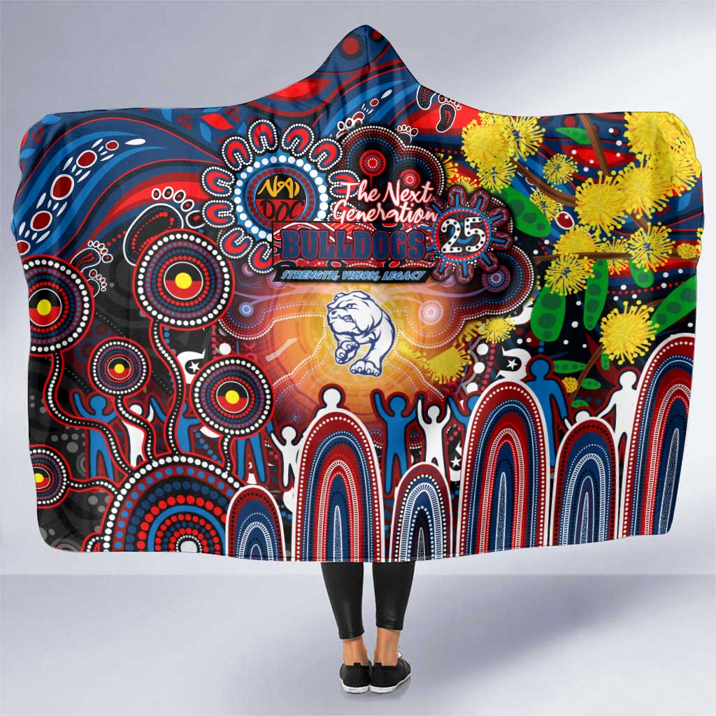 NAIDOC Week 2025 Bulldogs Football Hooded Blanket Aboriginal Dot Painting