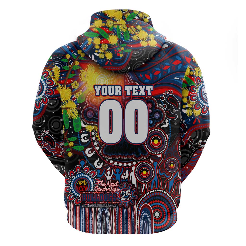 Personalised NAIDOC Week 2025 Bulldogs Football Hoodie Aboriginal Dot Painting