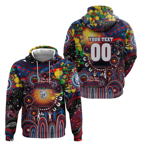 Personalised NAIDOC Week 2025 Bulldogs Football Hoodie Aboriginal Dot Painting