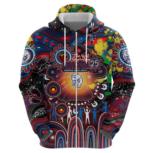 Personalised NAIDOC Week 2025 Bulldogs Football Hoodie Aboriginal Dot Painting
