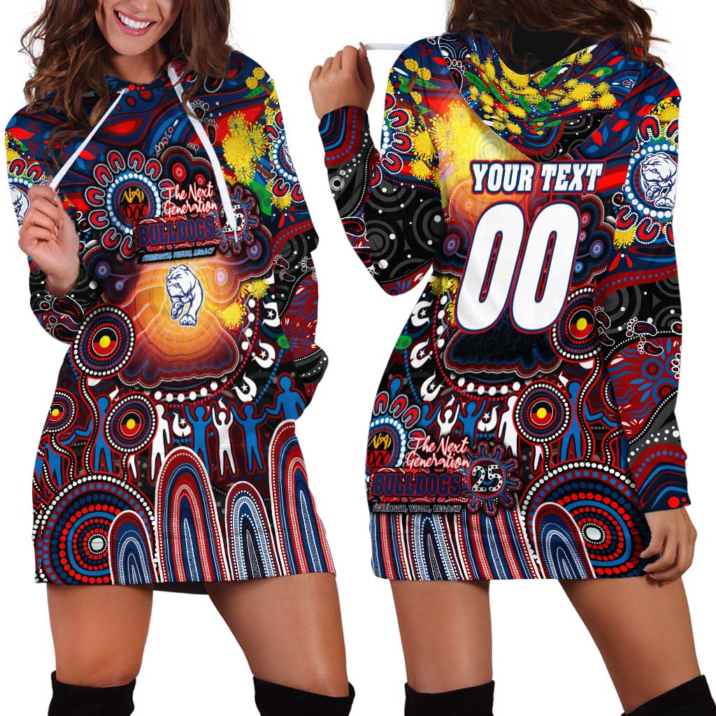 Personalised NAIDOC Week 2025 Bulldogs Football Hoodie Dress Aboriginal Dot Painting