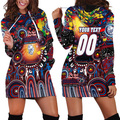 Personalised NAIDOC Week 2025 Bulldogs Football Hoodie Dress Aboriginal Dot Painting
