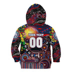 Personalised NAIDOC Week 2025 Bulldogs Football Kid Hoodie Aboriginal Dot Painting