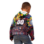 Personalised NAIDOC Week 2025 Bulldogs Football Kid Hoodie Aboriginal Dot Painting