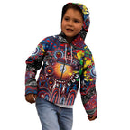 Personalised NAIDOC Week 2025 Bulldogs Football Kid Hoodie Aboriginal Dot Painting