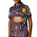 Personalised NAIDOC Week 2025 Bulldogs Football Kid Polo Shirt Aboriginal Dot Painting
