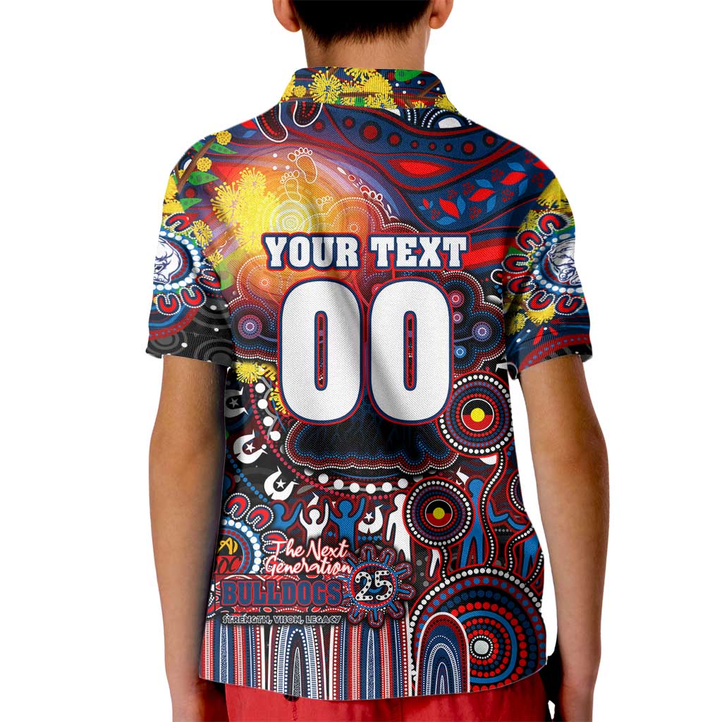 Personalised NAIDOC Week 2025 Bulldogs Football Kid Polo Shirt Aboriginal Dot Painting