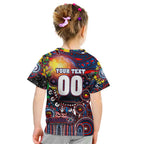Personalised NAIDOC Week 2025 Bulldogs Football Kid T Shirt Aboriginal Dot Painting
