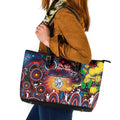 NAIDOC Week 2025 Bulldogs Football Leather Tote Bag Aboriginal Dot Painting