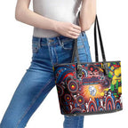 NAIDOC Week 2025 Bulldogs Football Leather Tote Bag Aboriginal Dot Painting