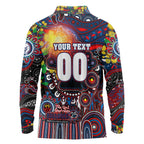 Personalised NAIDOC Week 2025 Bulldogs Football Long Sleeve Polo Shirt Aboriginal Dot Painting