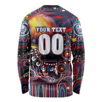 Personalised NAIDOC Week 2025 Bulldogs Football Long Sleeve Shirt Aboriginal Dot Painting