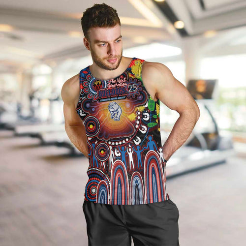 Personalised NAIDOC Week 2025 Bulldogs Football Men Tank Top Aboriginal Dot Painting
