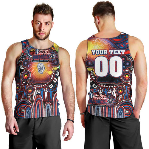 Personalised NAIDOC Week 2025 Bulldogs Football Men Tank Top Aboriginal Dot Painting