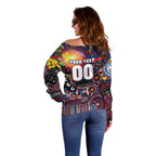 Personalised NAIDOC Week 2025 Bulldogs Football Off Shoulder Sweater Aboriginal Dot Painting