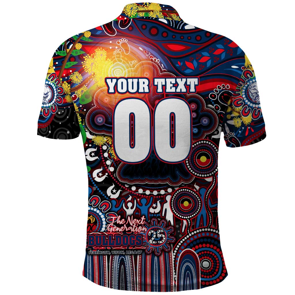 Personalised NAIDOC Week 2025 Bulldogs Football Polo Shirt Aboriginal Dot Painting